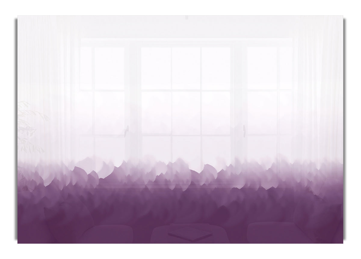 Abstract Ocean Lilac On White