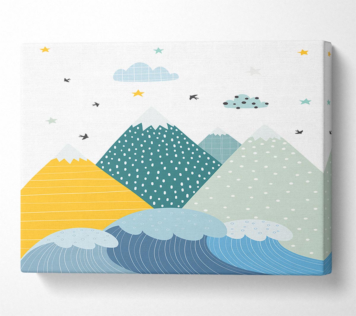 A Trio Of Mountains In The Clouds Canvas Art