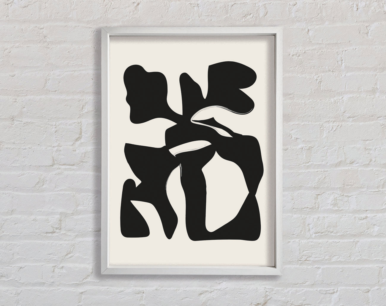 Black Abstract Splodge Framed Print