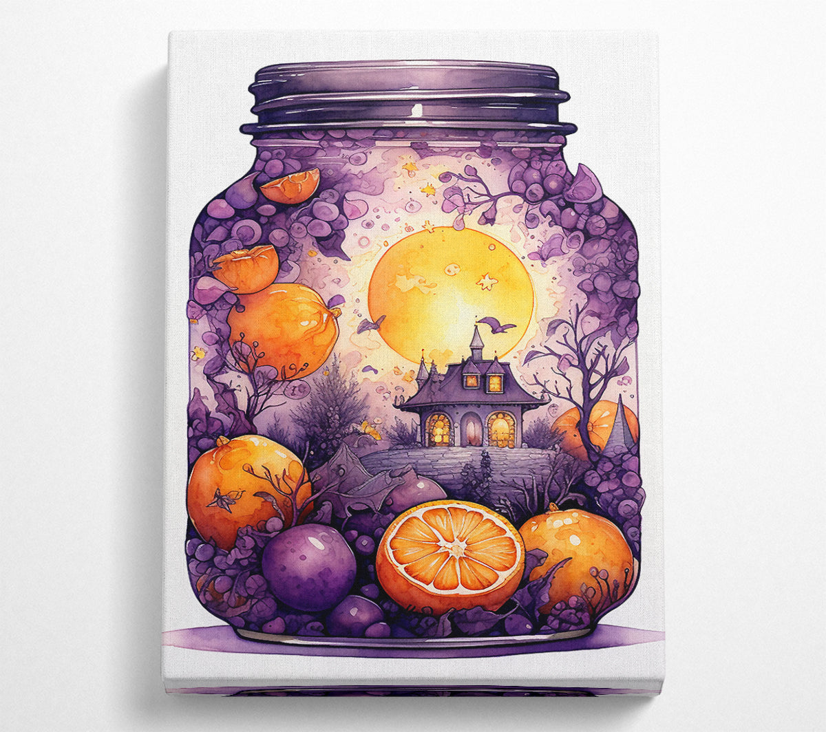 Haloween In A Jar Canvas Art