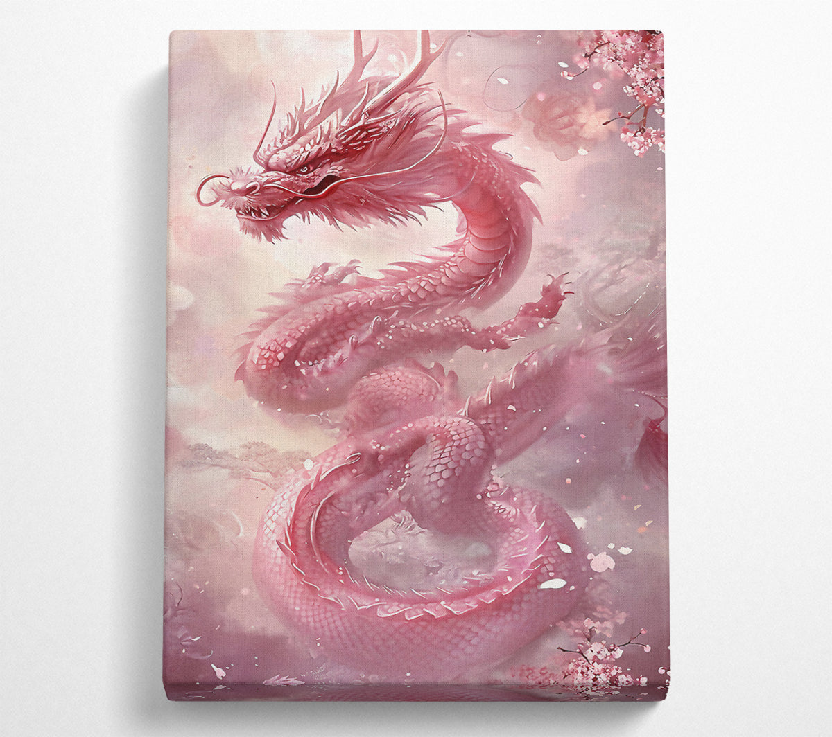 The Pink Chinese Dragon Canvas Wall Art