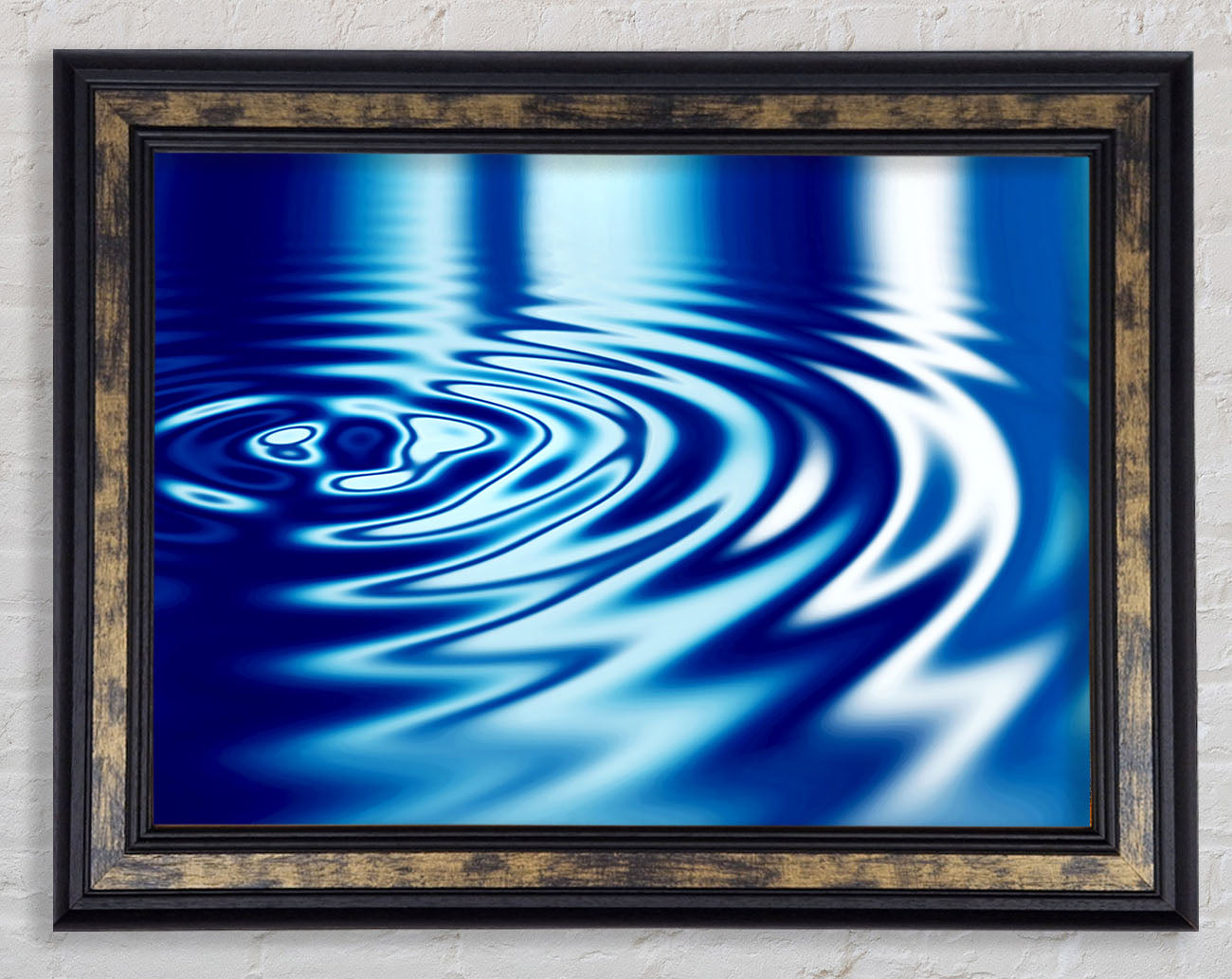 Liquid Blue Ripples Framed Print
