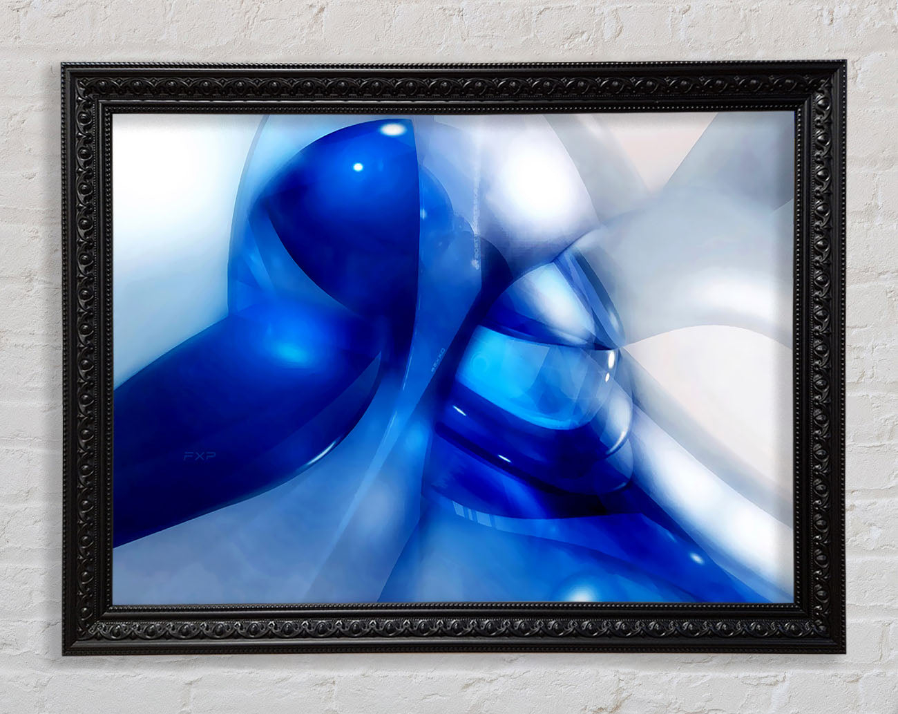 Liquid Blue Energy Framed Print