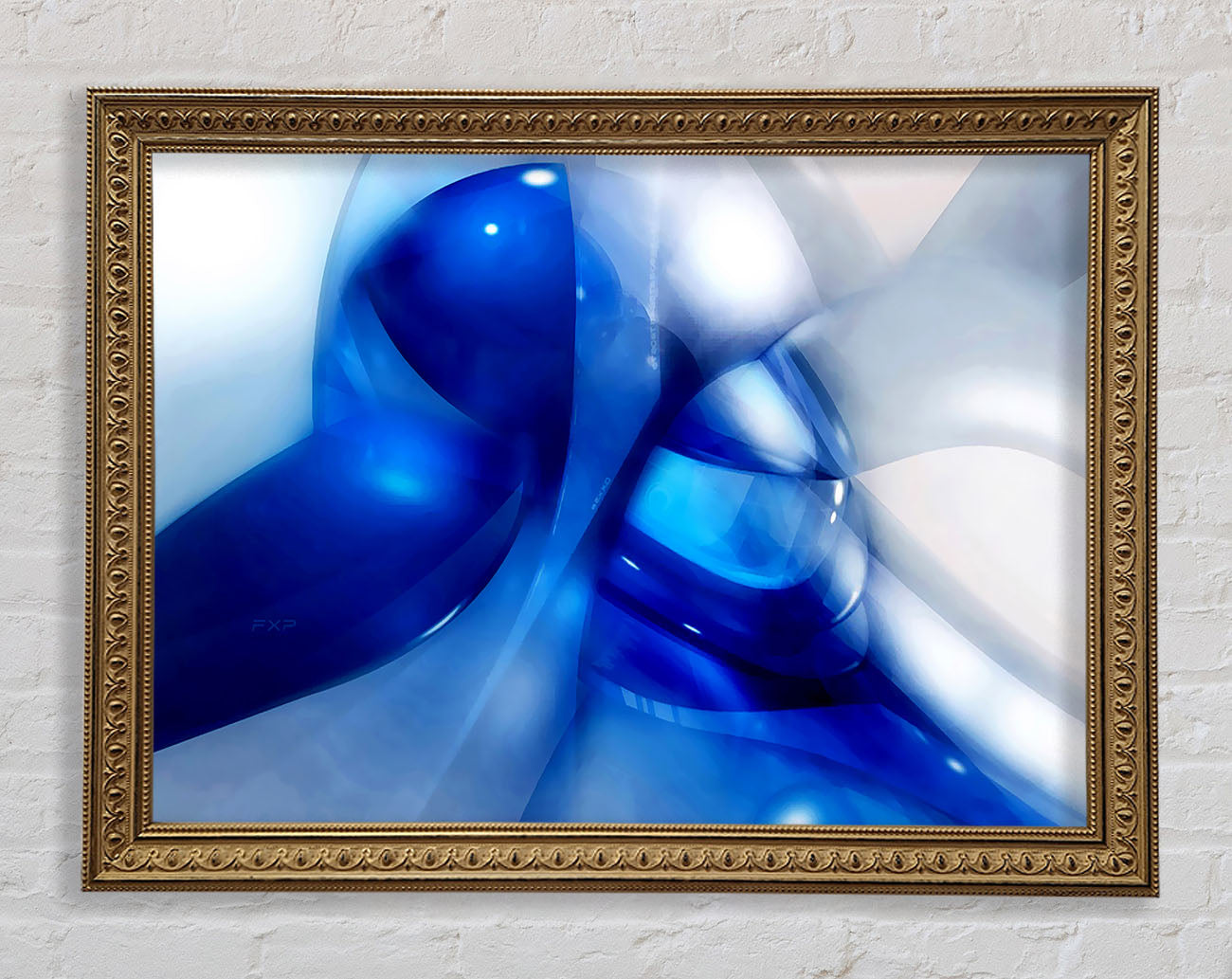Liquid Blue Energy Framed Print