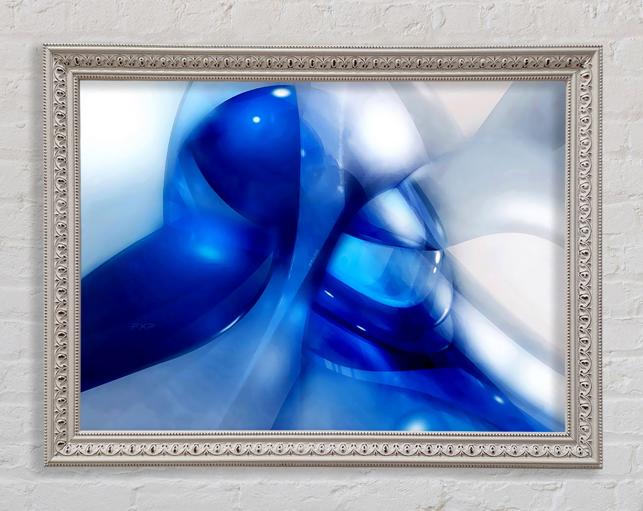 Liquid Blue Energy Framed Print