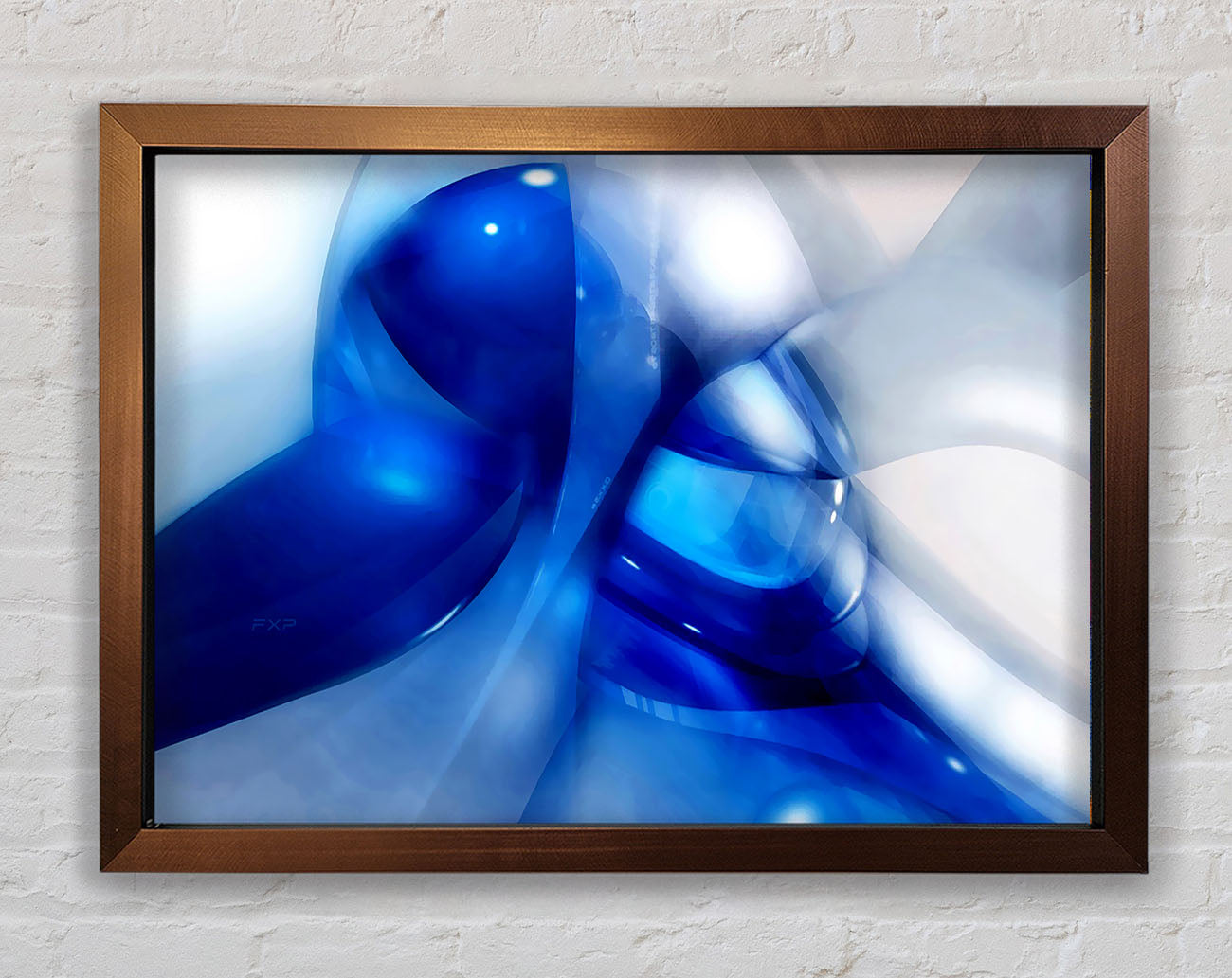 Liquid Blue Energy Framed Print