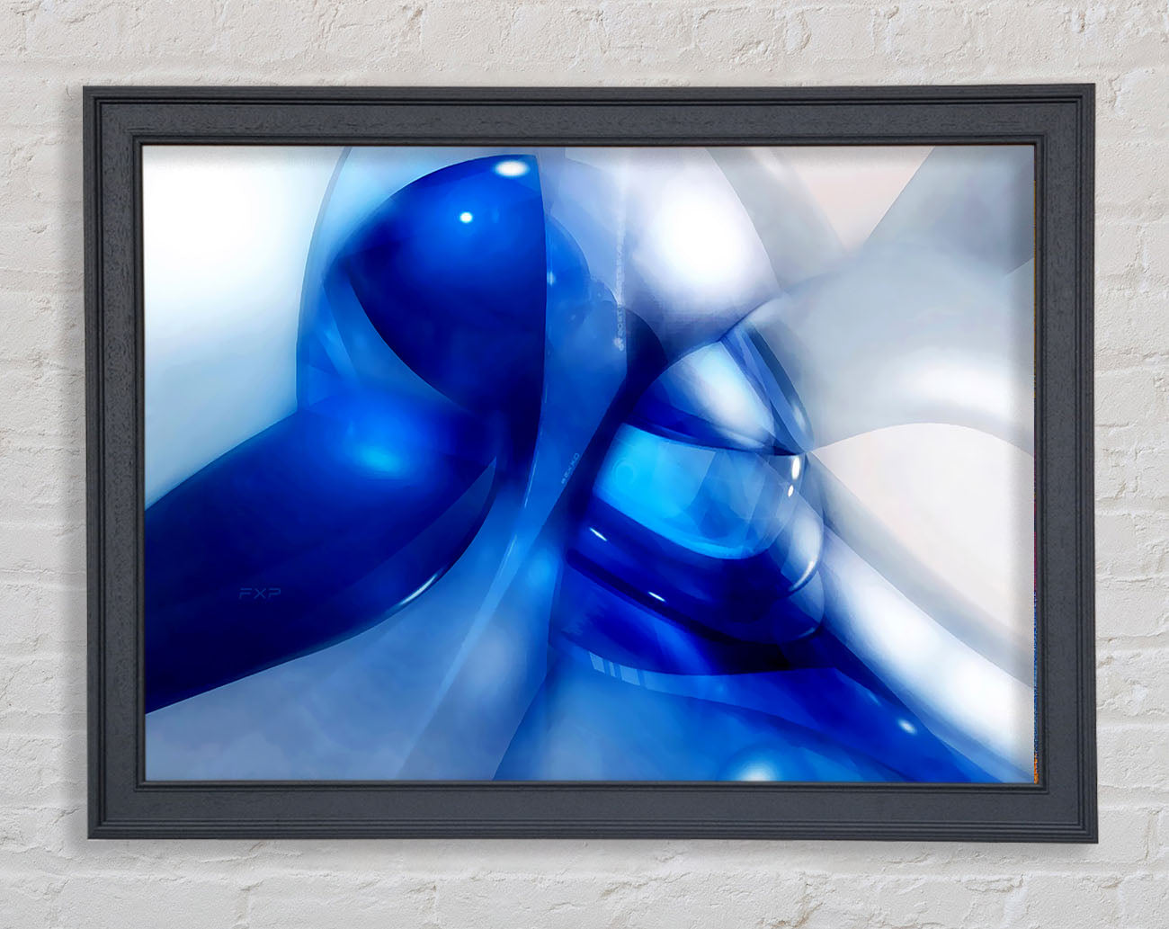 Liquid Blue Energy Framed Print