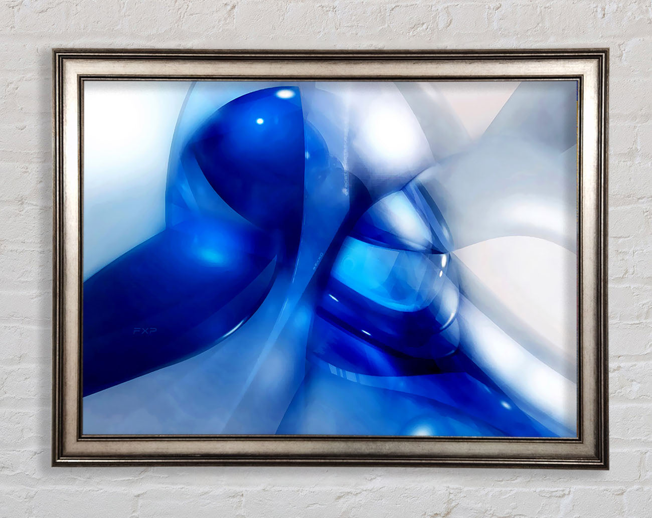 Liquid Blue Energy Framed Print