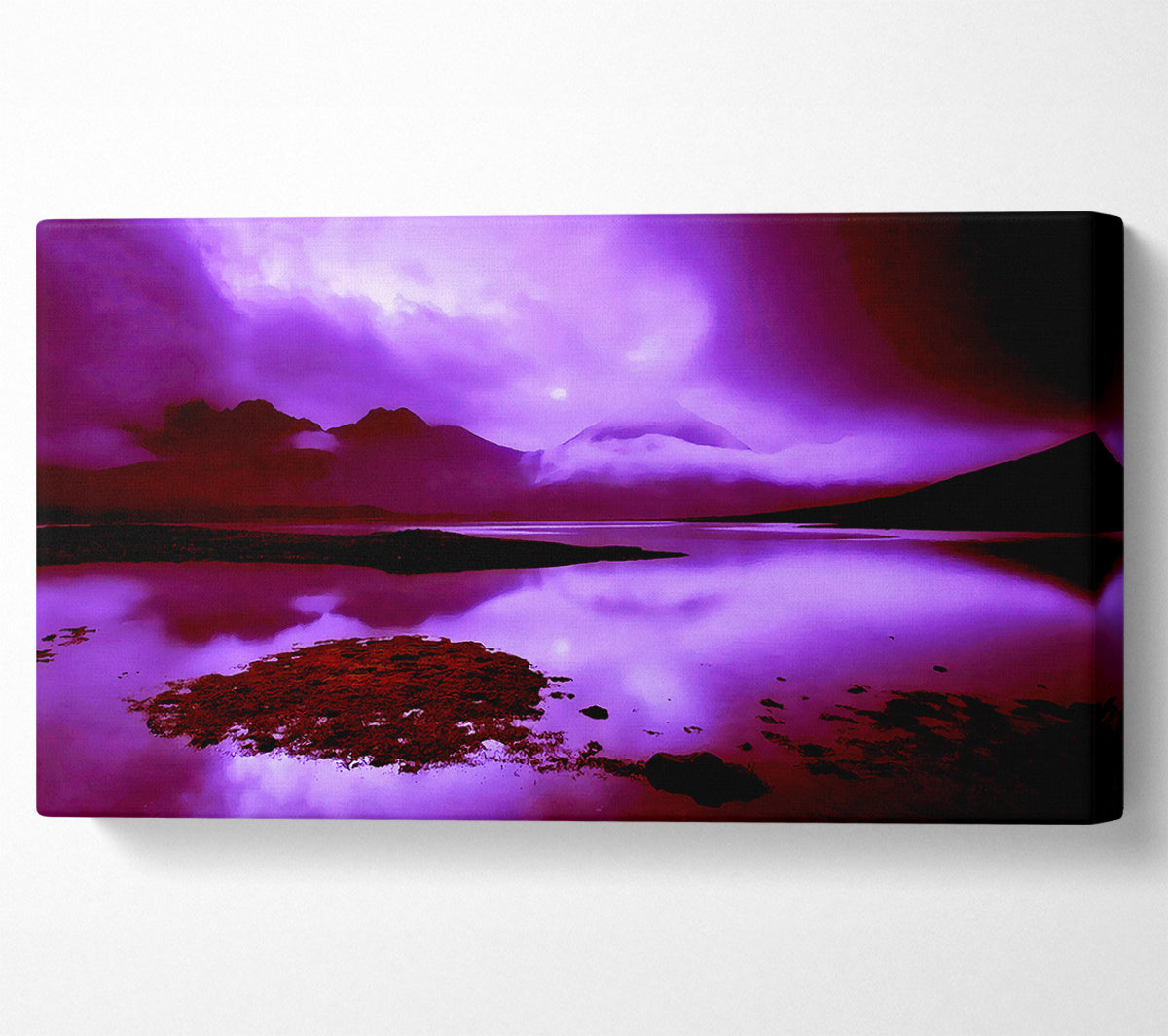 Purple Loch Dusk Canvas Wall Art
