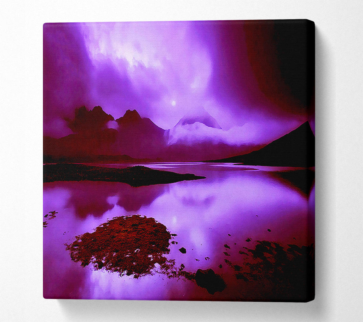 Purple Loch Dusk Canvas Wall Art