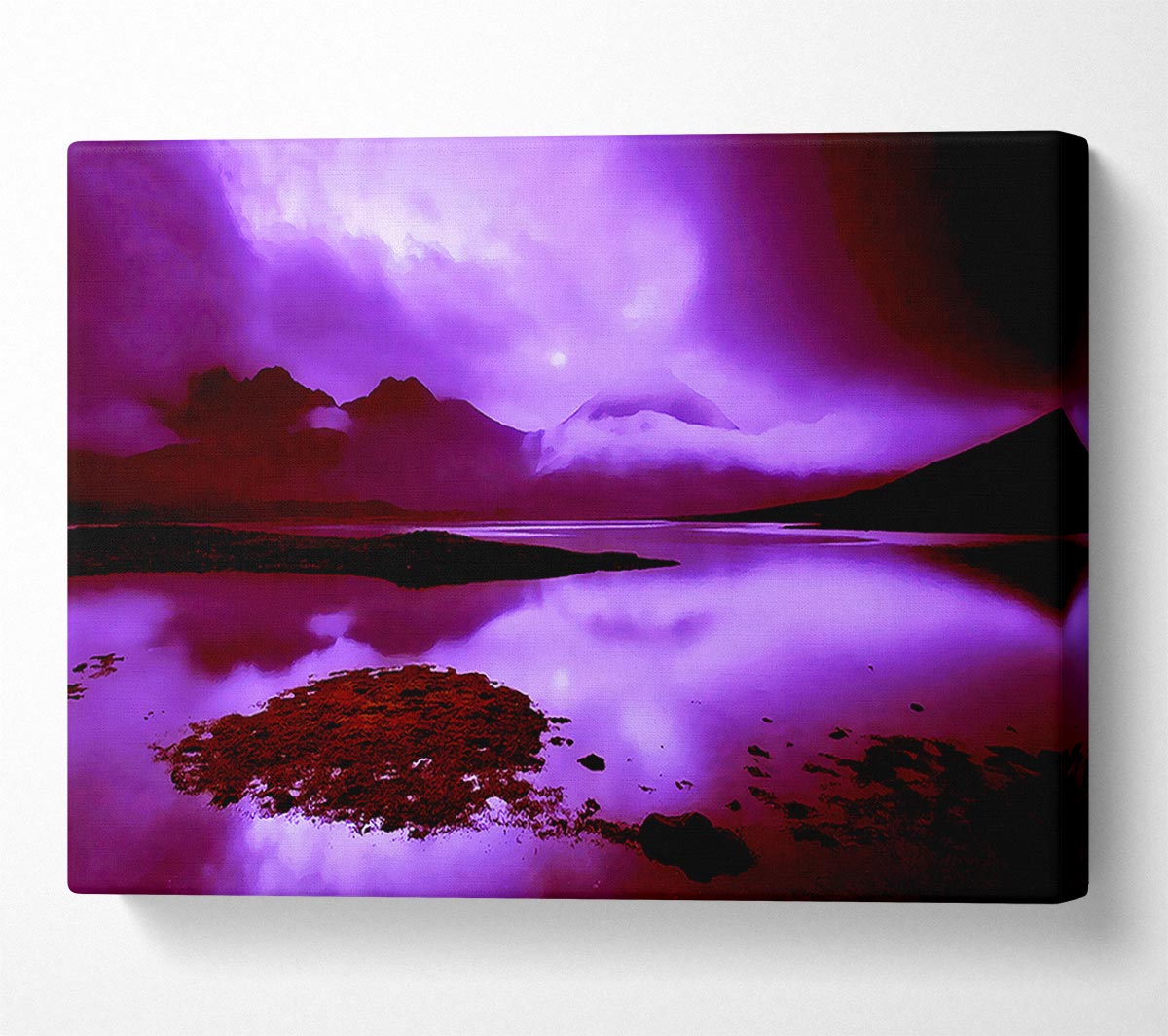Purple Loch Dusk Canvas Wall Art