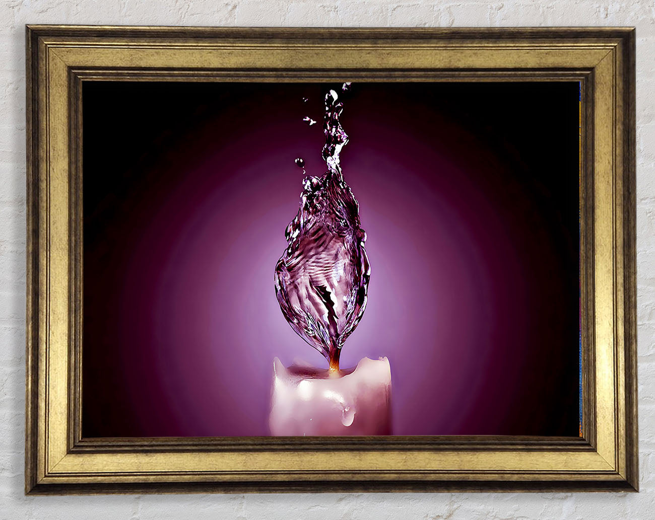 Purple Water Candle Framed Print