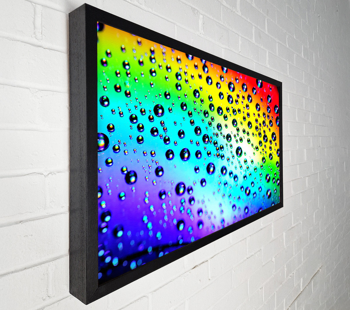 Rainbow Raindrops Canvas Wall Art