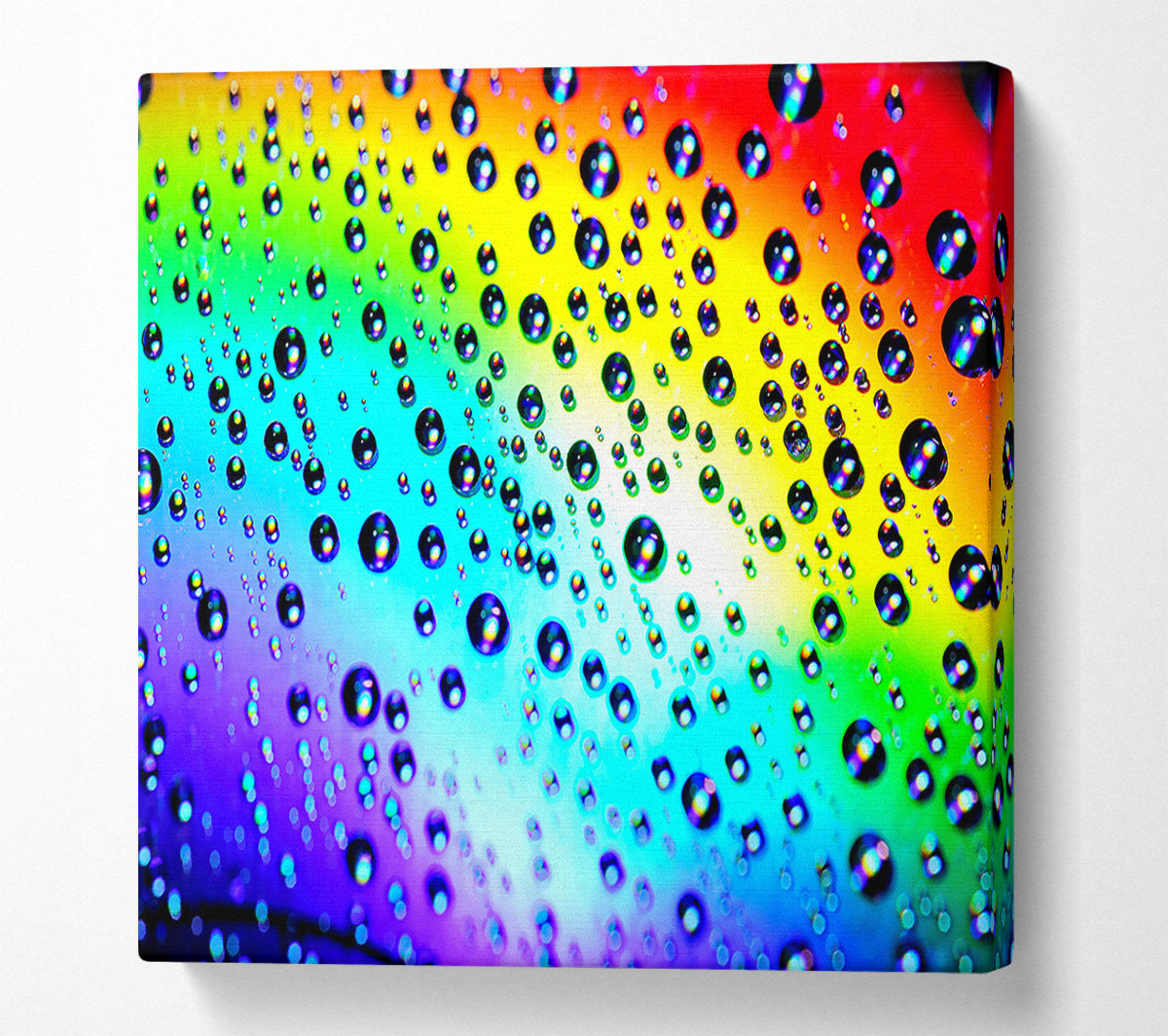 Rainbow Raindrops Canvas Wall Art