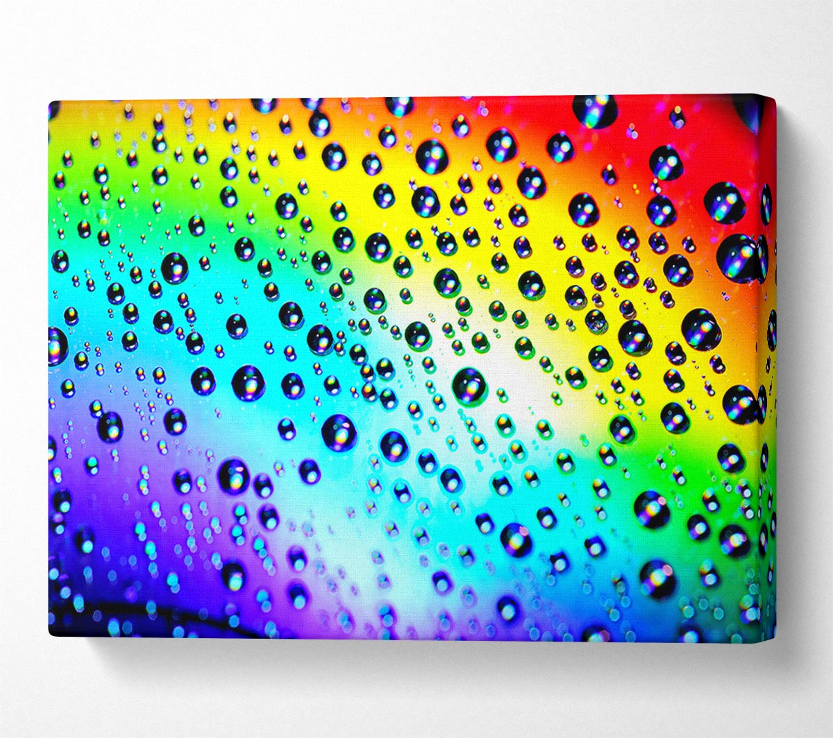 Rainbow Raindrops Canvas Wall Art