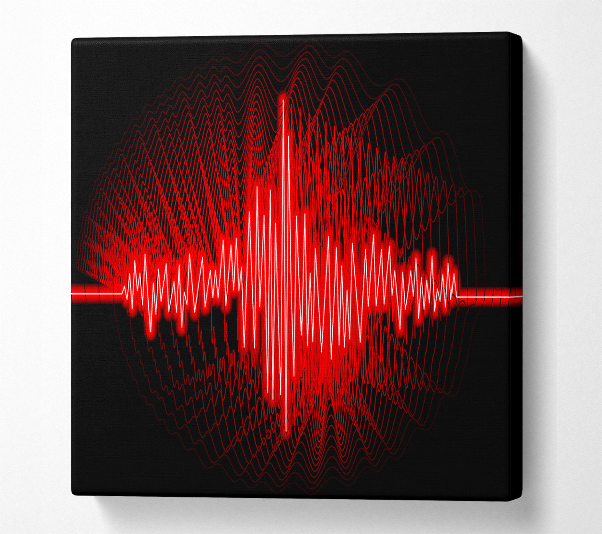 Red Frequency Canvas Wall Art