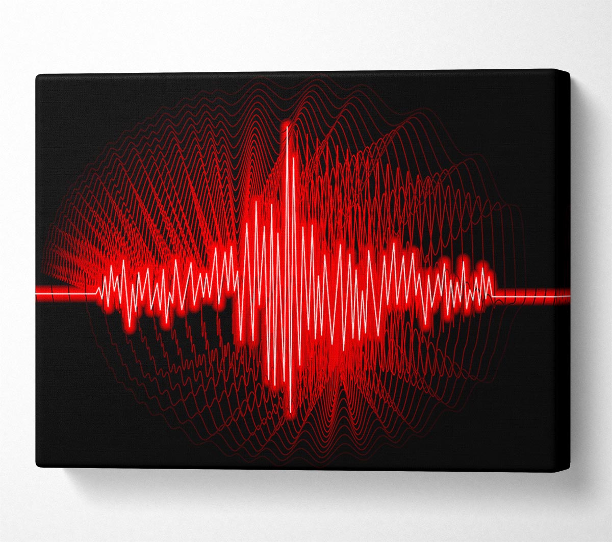 Red Frequency Canvas Wall Art