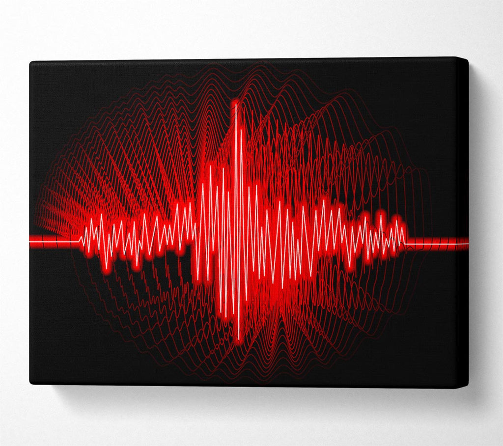Red Frequency Canvas Wall Art