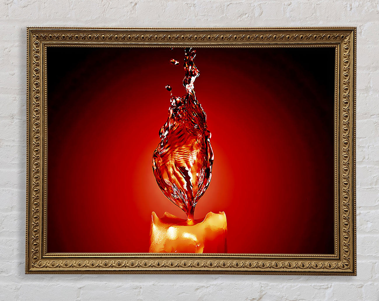 Red Water Candle Framed Print