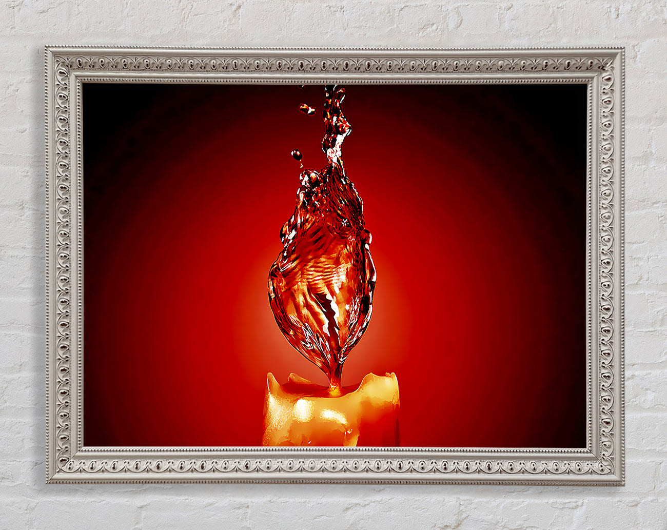 Red Water Candle Framed Print