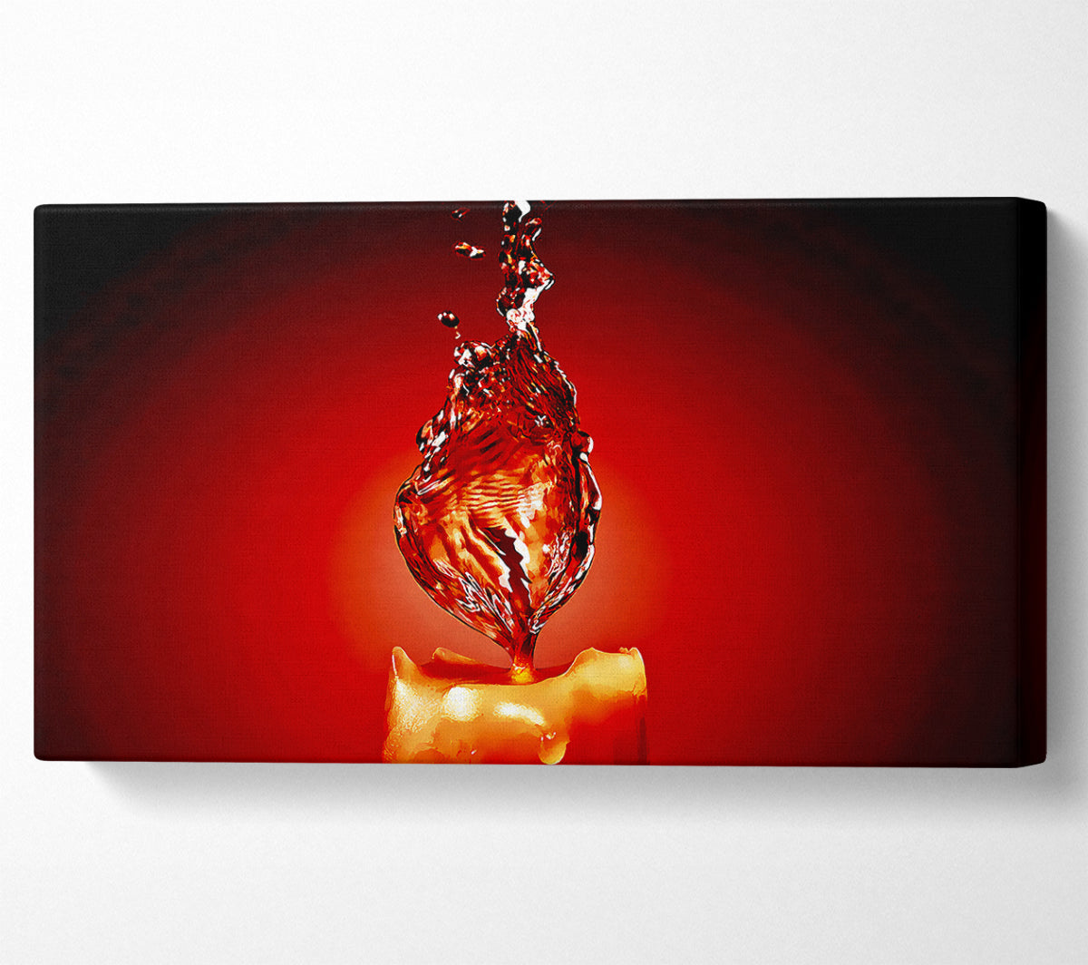 Red Water Candle Canvas Art