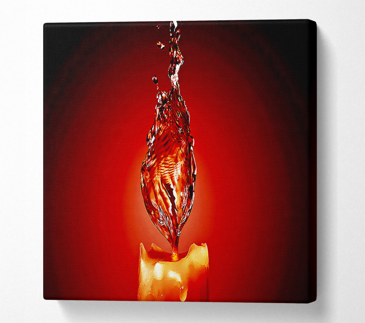 Red Water Candle Canvas Art