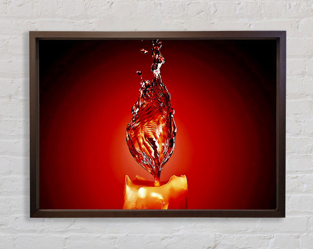Red Water Candle Framed Print
