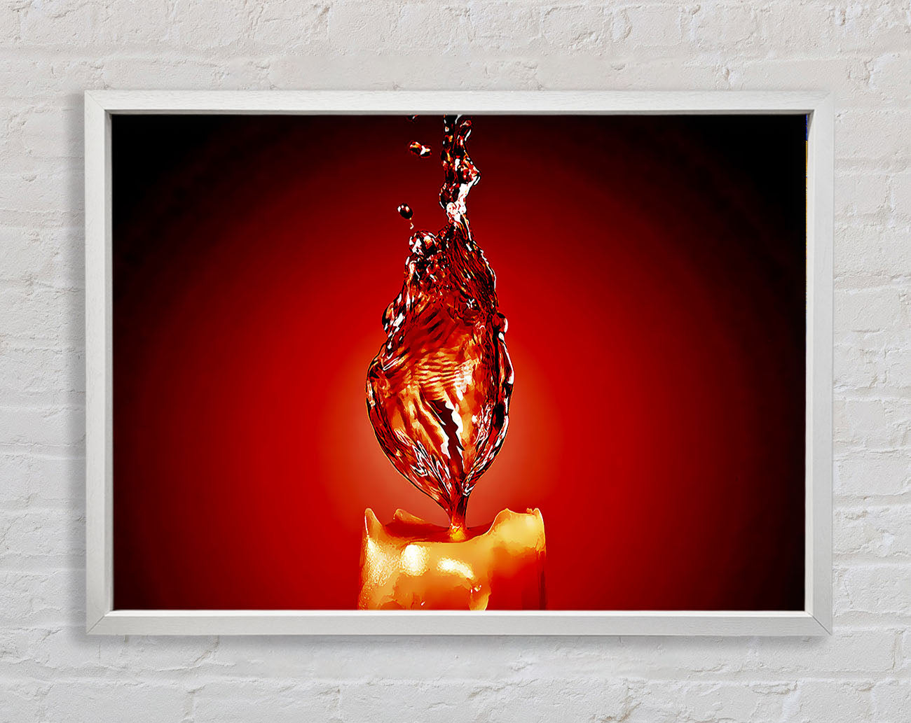 Red Water Candle Framed Print