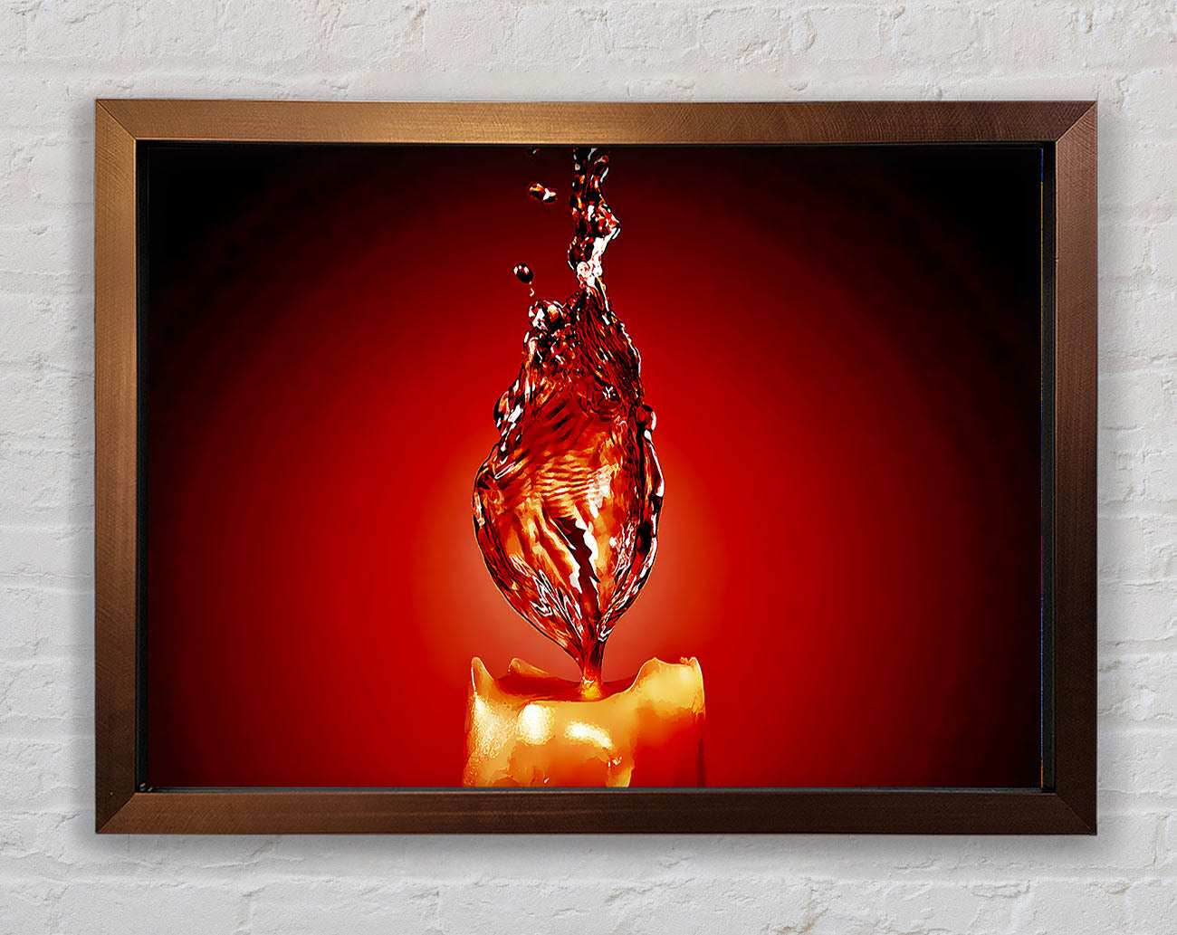 Red Water Candle Framed Print