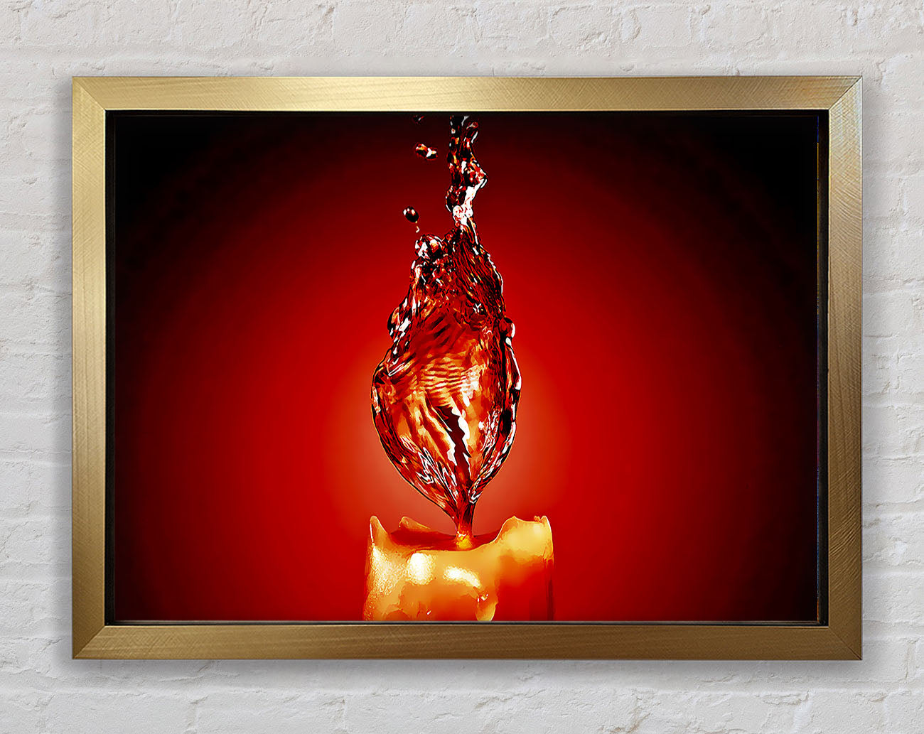 Red Water Candle Framed Print