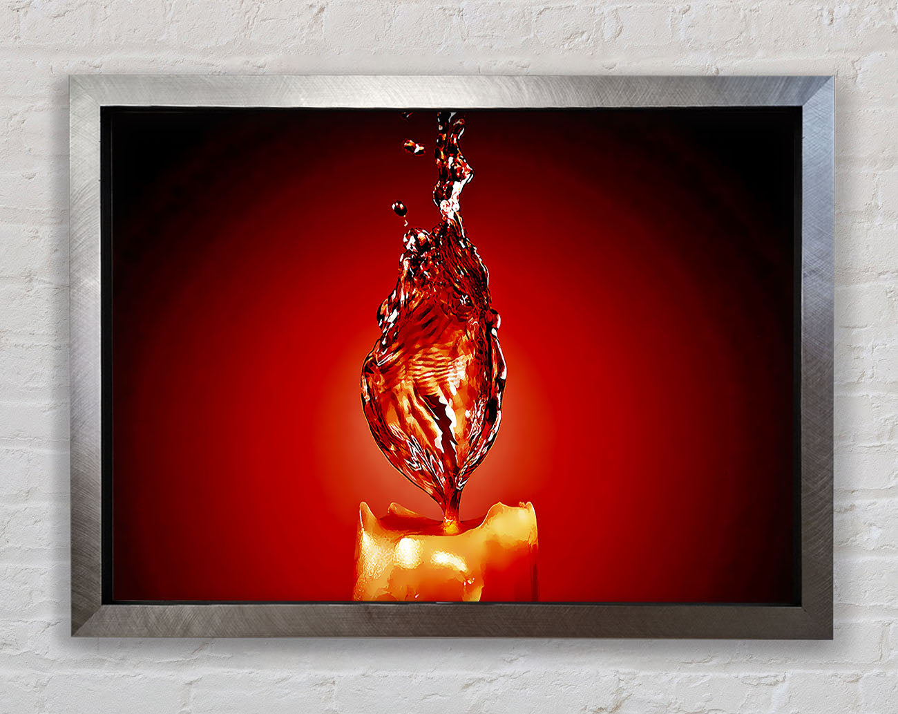 Red Water Candle Framed Print