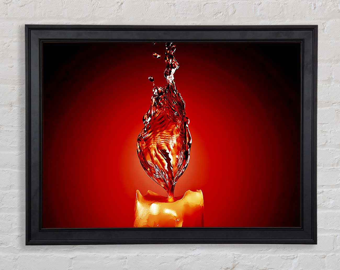 Red Water Candle Framed Print