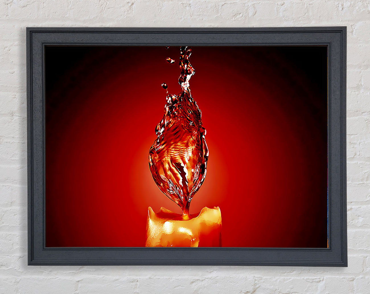 Red Water Candle Framed Print