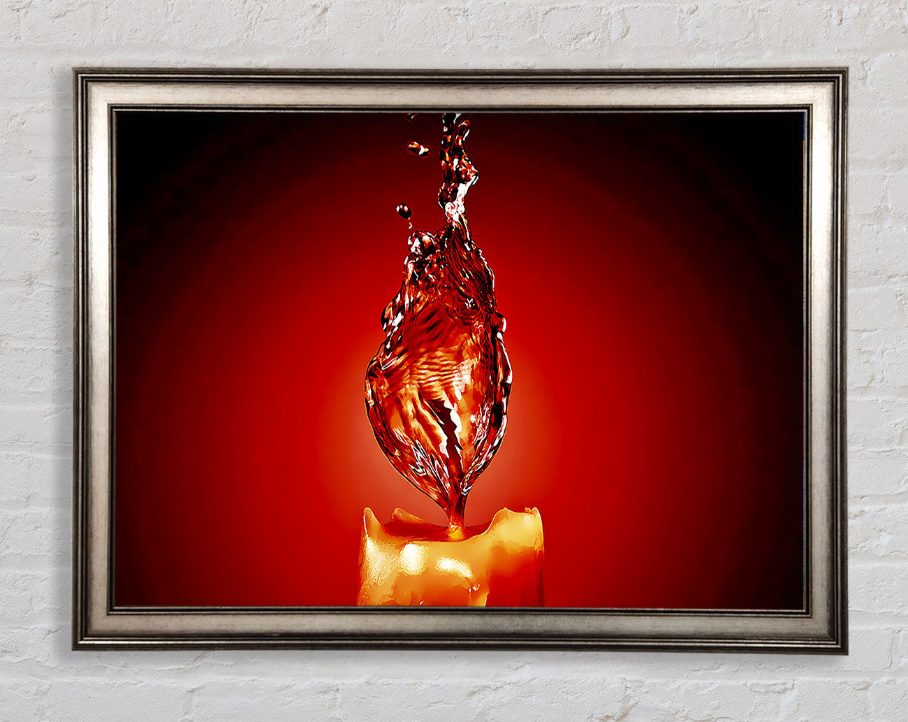Red Water Candle Framed Print