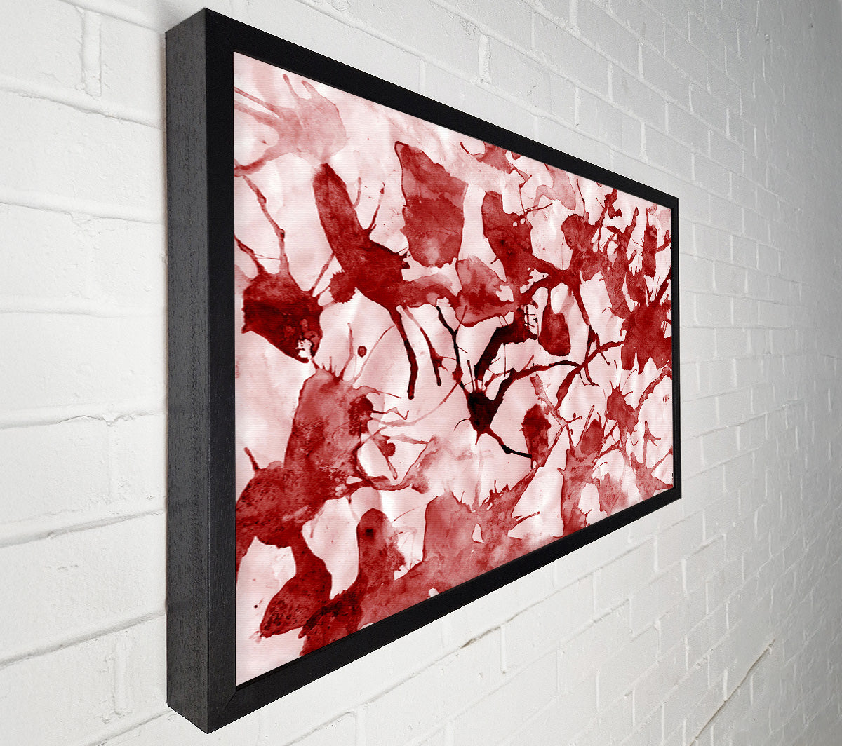 Scatter Leaves Red Canvas Wall Art