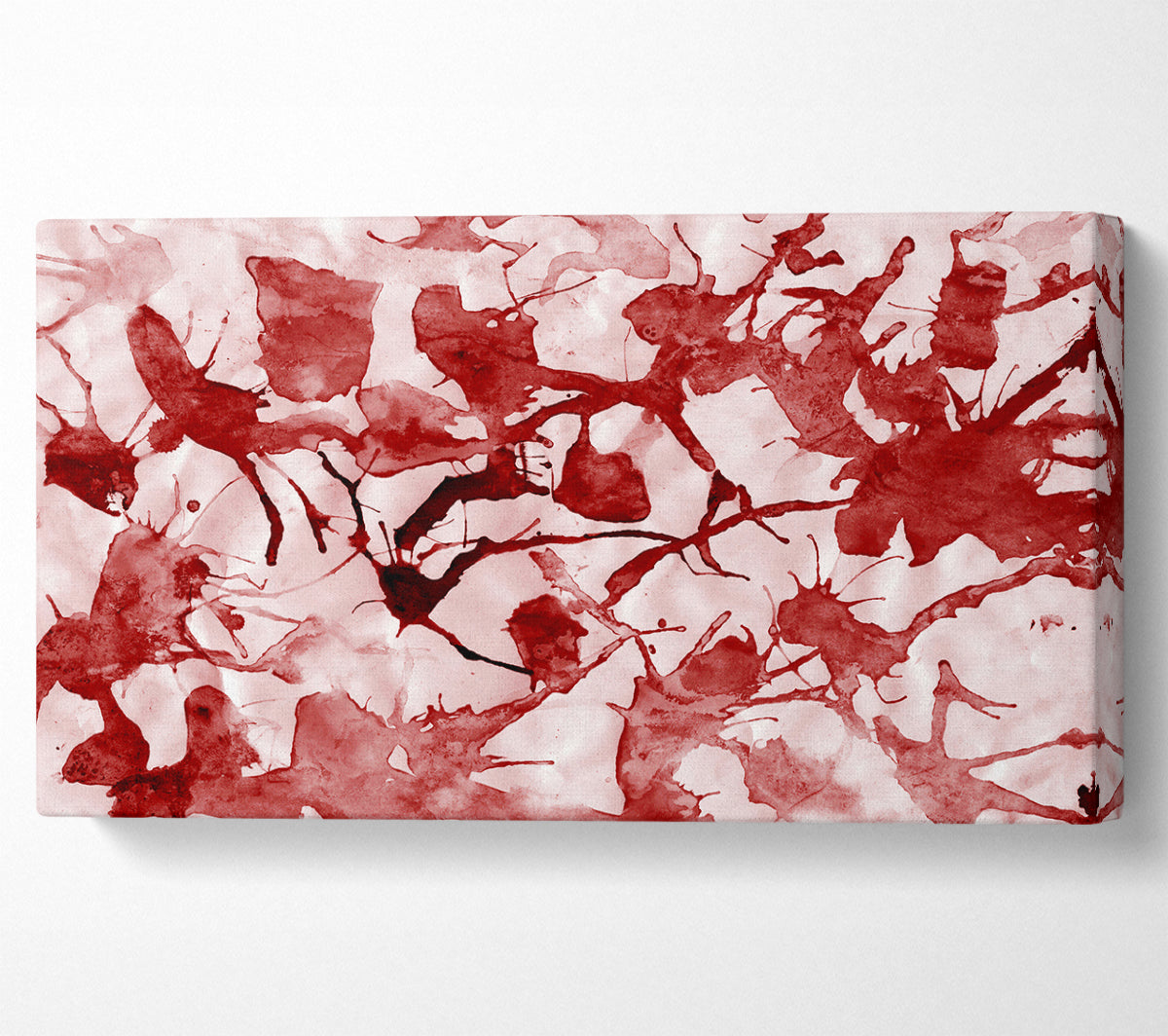 Scatter Leaves Red Canvas Wall Art