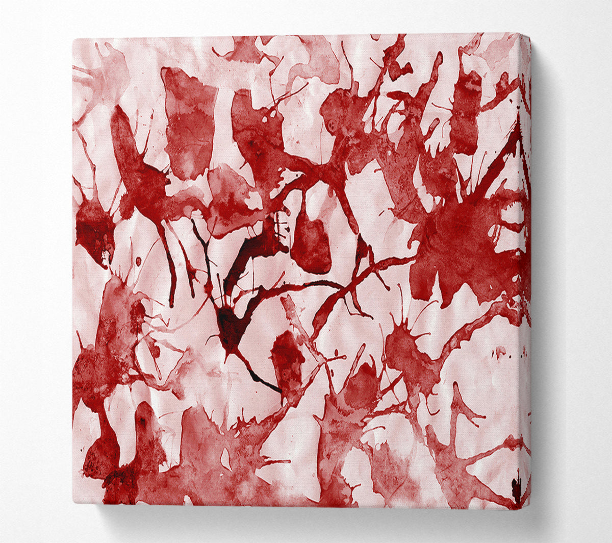 Scatter Leaves Red Canvas Wall Art