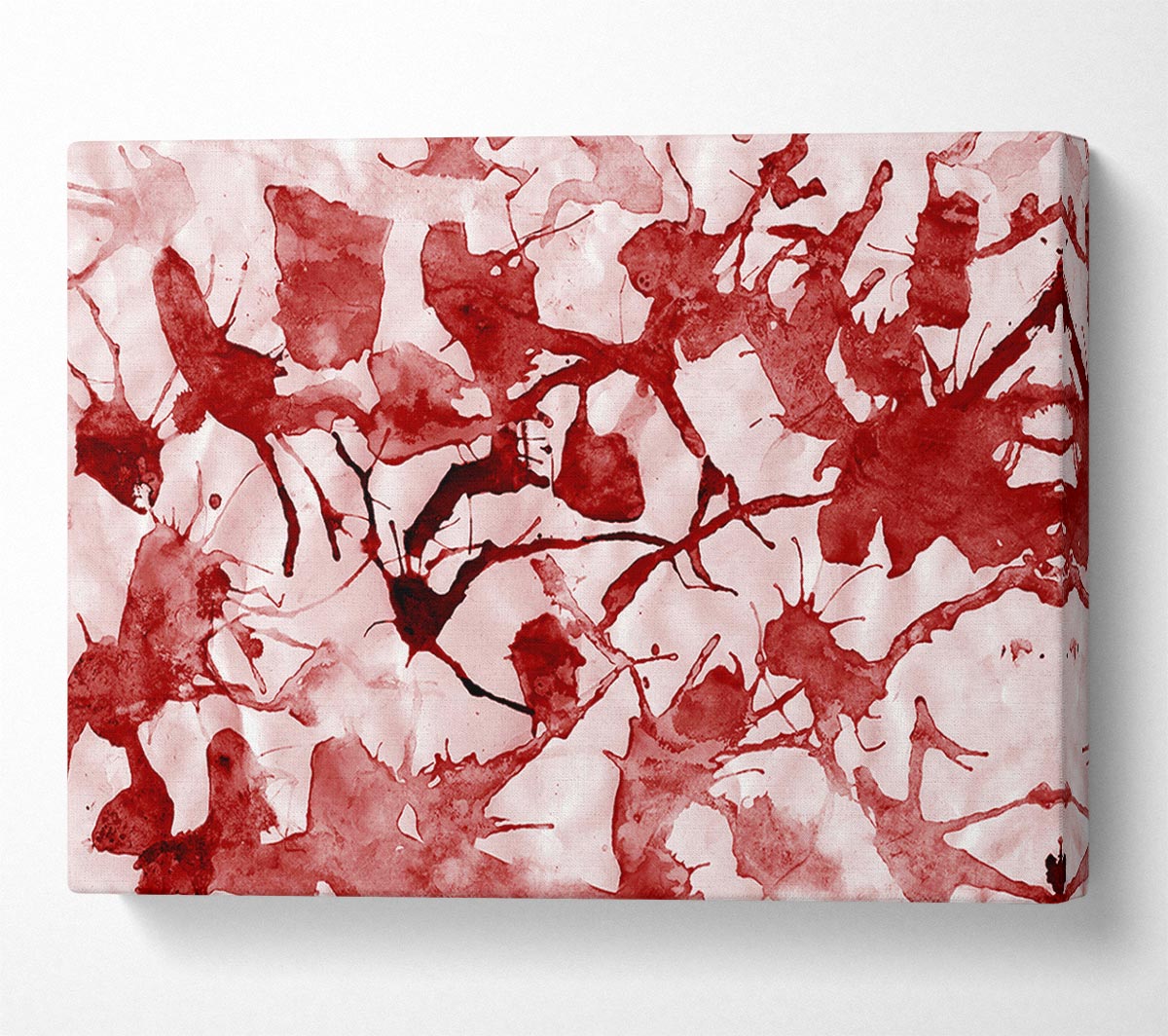 Scatter Leaves Red Canvas Wall Art