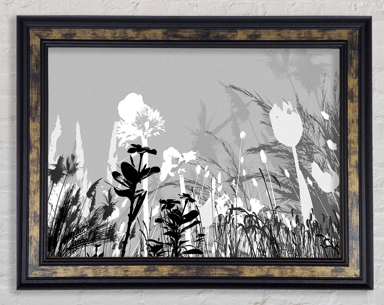 Silver Splash Flowers Framed Print