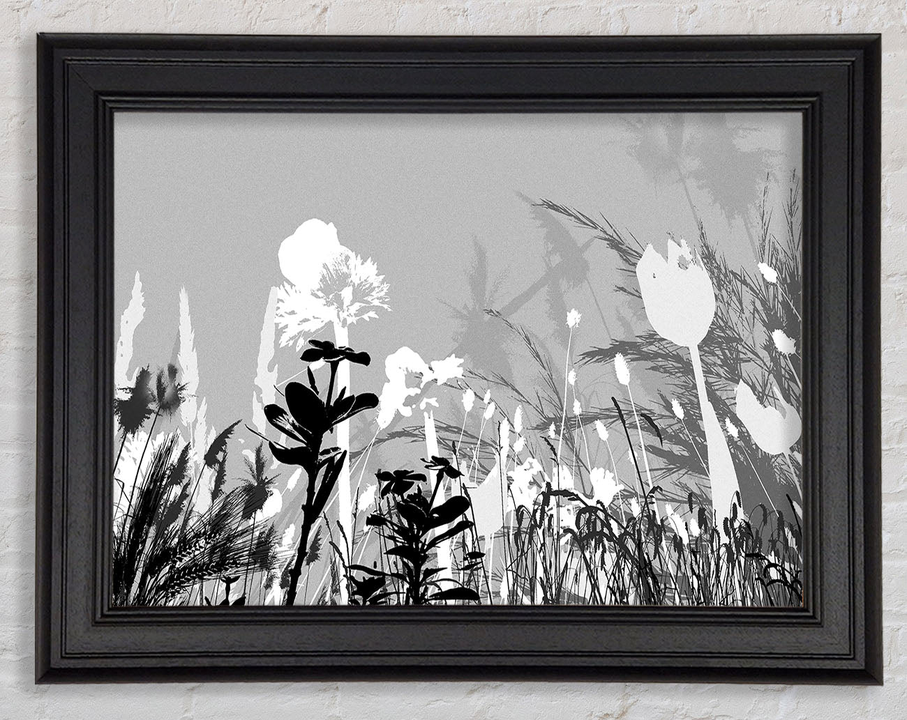 Silver Splash Flowers Framed Print