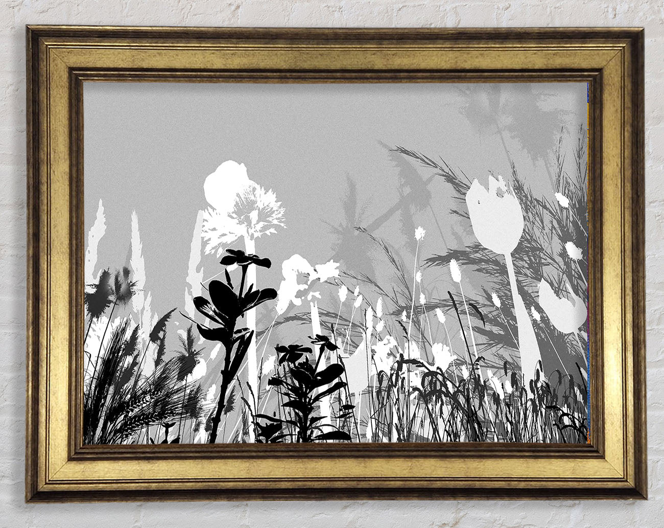 Silver Splash Flowers Framed Print