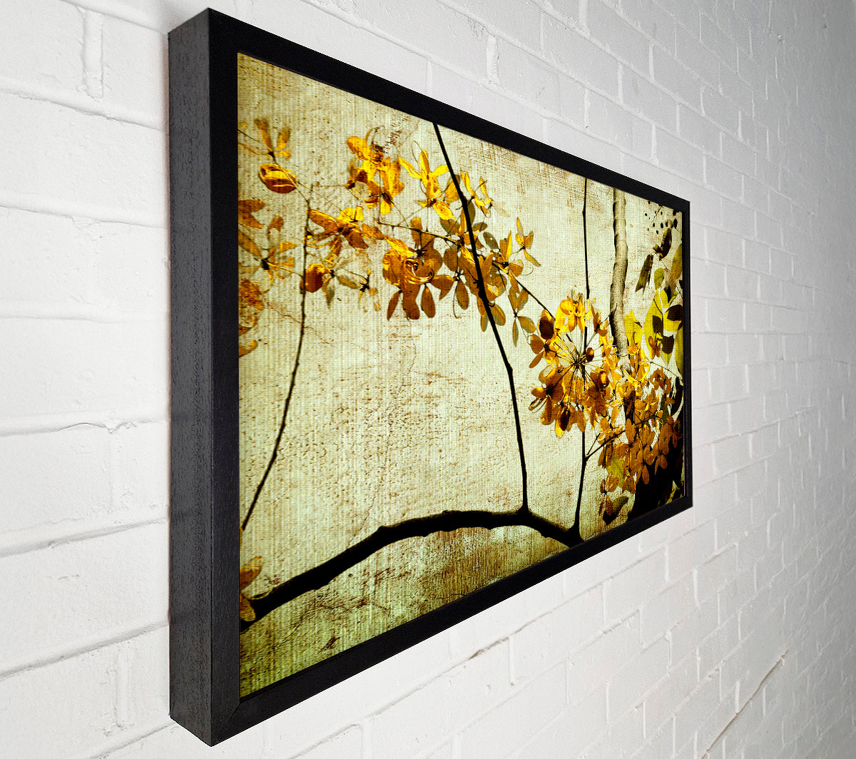 The Golden Winter Leaves Canvas Wall Art