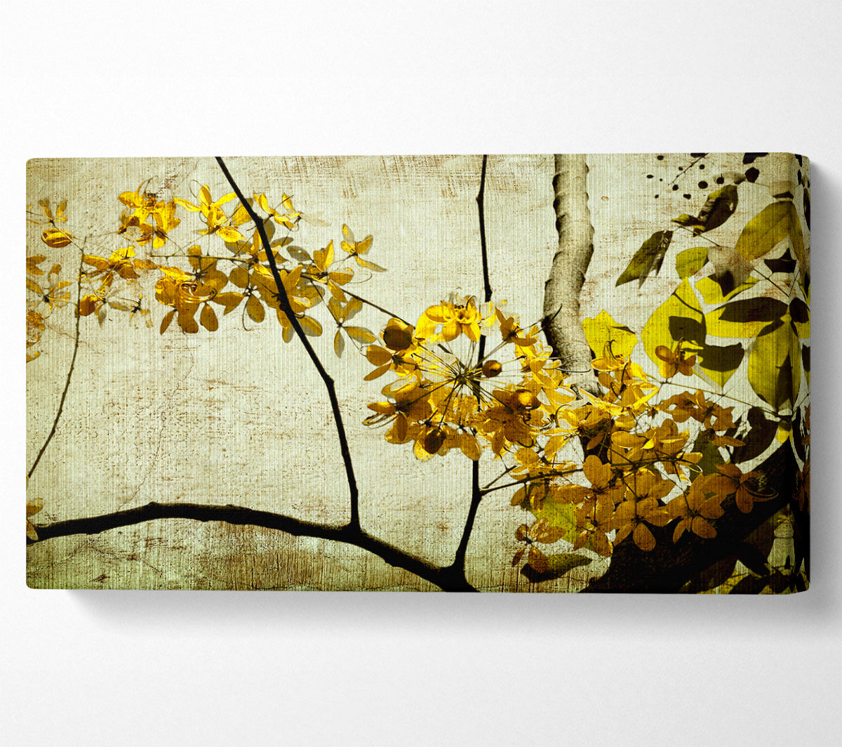 The Golden Winter Leaves Canvas Wall Art