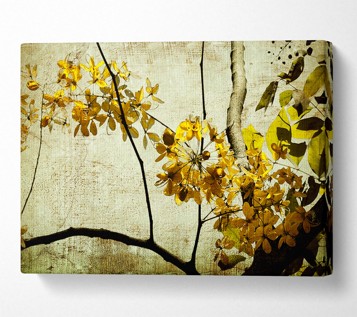 The Golden Winter Leaves Canvas Wall Art