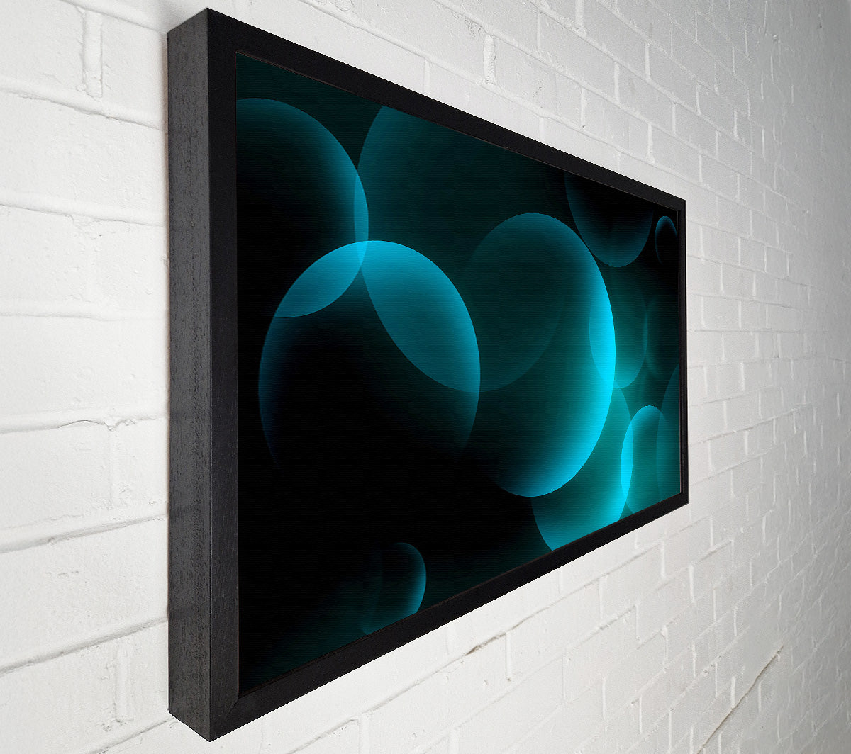 Turquoise Big Bubbles Canvas Wall Art
