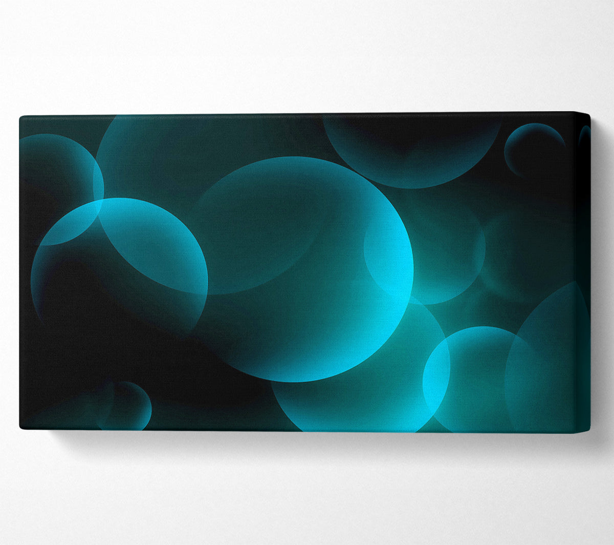 Turquoise Big Bubbles Canvas Wall Art