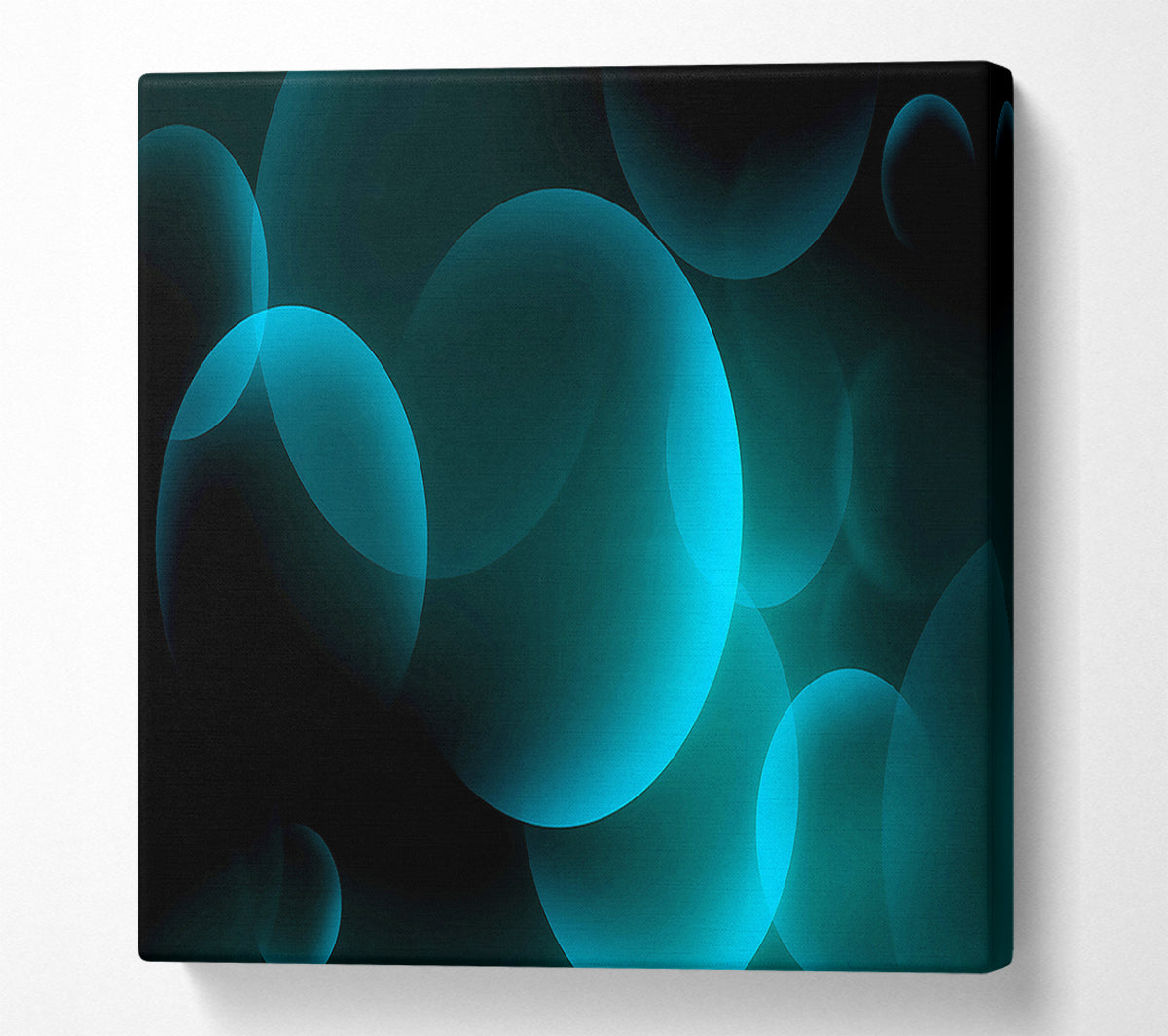 Turquoise Big Bubbles Canvas Wall Art