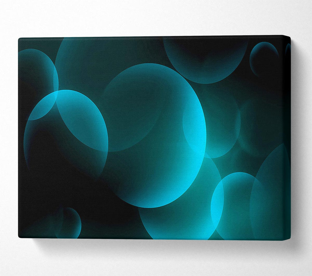 Turquoise Big Bubbles Canvas Wall Art