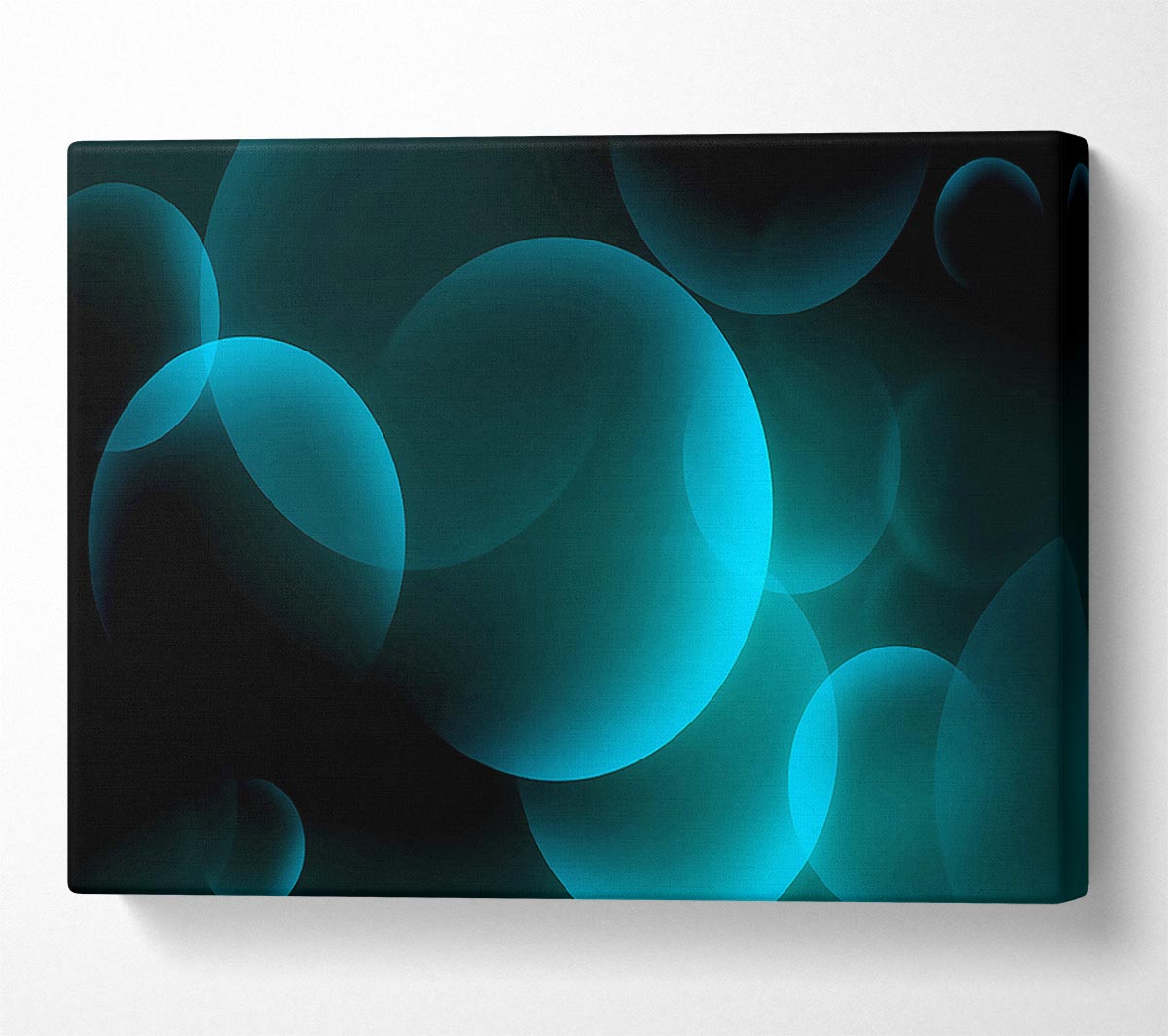 Turquoise Big Bubbles Canvas Wall Art