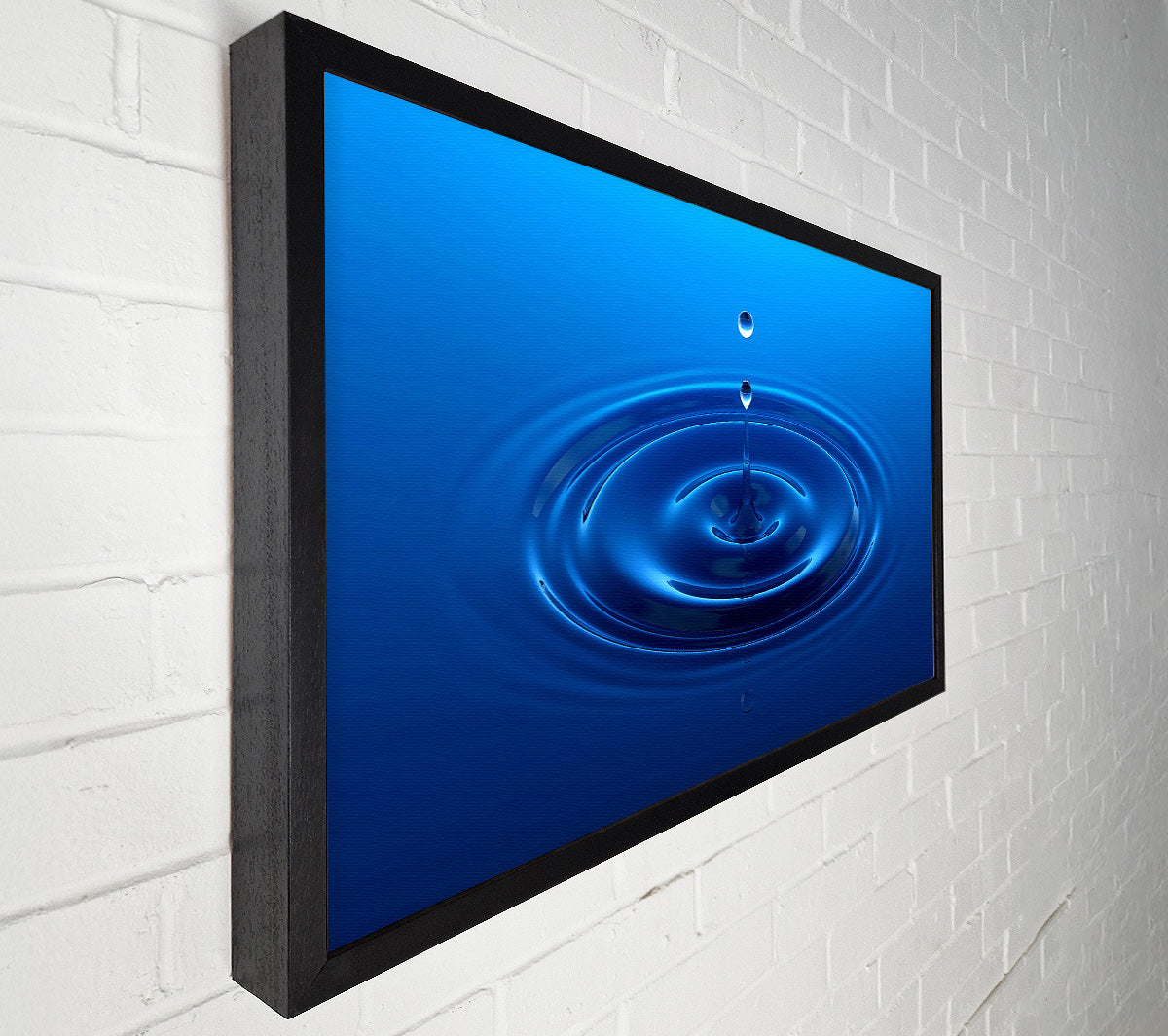 Water Drop Perfect Blue Canvas Art